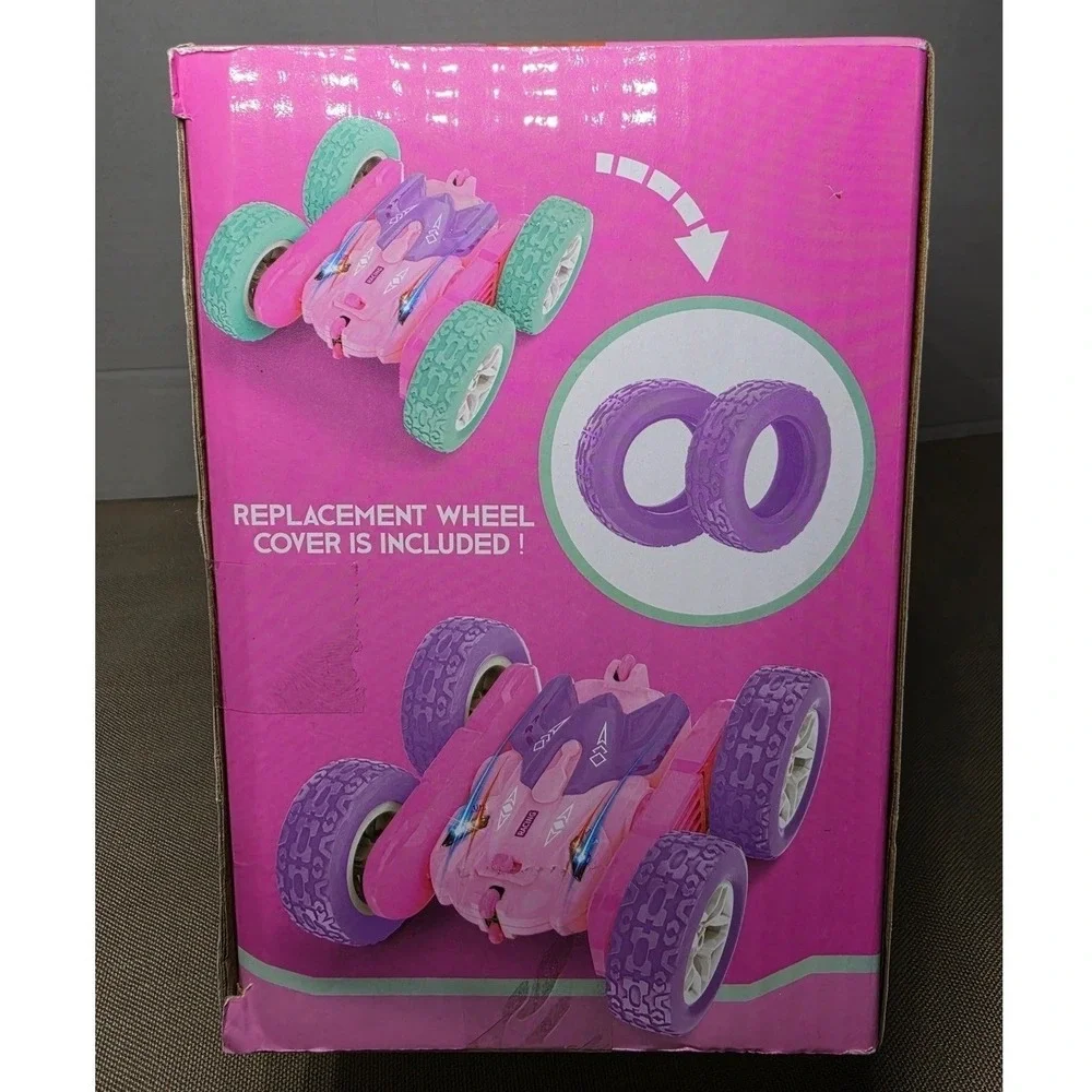Jimdella Stunt Car Tumbling RC 360 Flips Rotating 4WD Pink Purple LED Lights New